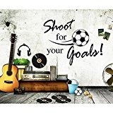 Imagen 4 de 5 de Boodecal Shoot For Your Goals Football Soccer Poster Quotes