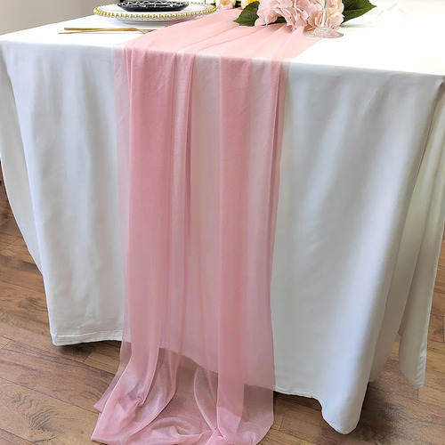 Camino De Mesa Table Runner De Chifón De Seda Transparente P