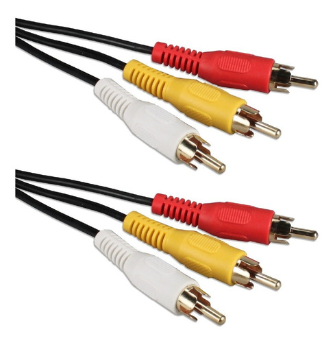 Cable 3 Rca A 3 Rca Audio Y Video 1.5 Metros De Largo