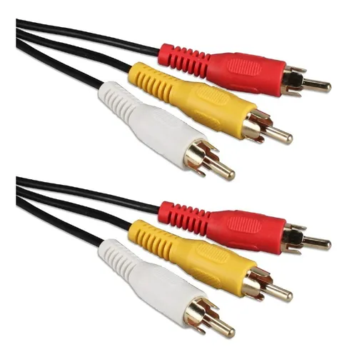 Cable 3 Rca A 3 Rca Audio Y Video 1.5 Metros De Largo