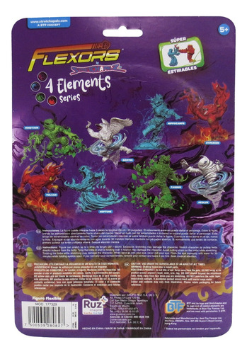 Muñeco Estirable Flexors Faunus Elementos 16 Cm