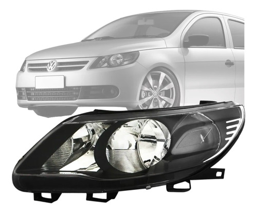 Farol Gol G5 Foco Duplo Mascara Negra 09 A 12 Lado Esquerdo