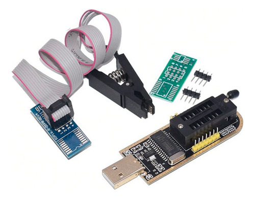 Set Programador Usb Ch341a Soic8 Sop8 Flash Eeprom Bios.