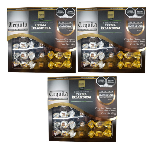 Chocolate Obscuro Relleno Sabor Licores Caja C/18 Pz Picard