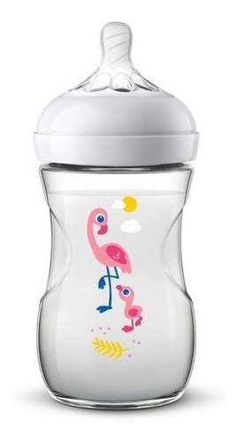 Imagem 2 de 5 de Mamadeira Linha Pétala Decorada Flamingo 260ml Philips Avent