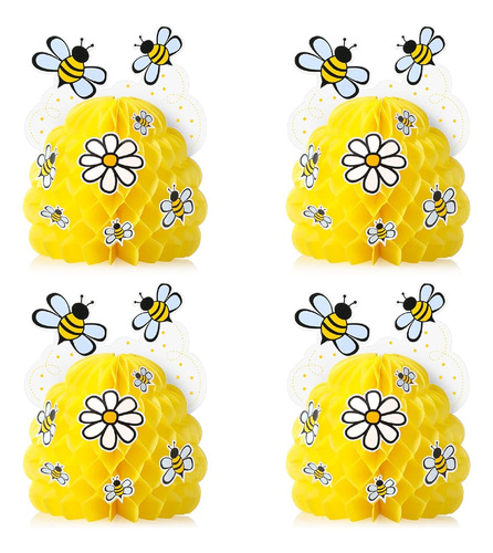 4 Centros De Mesa De Abeja De Abeja Para Bebé, Decoración De