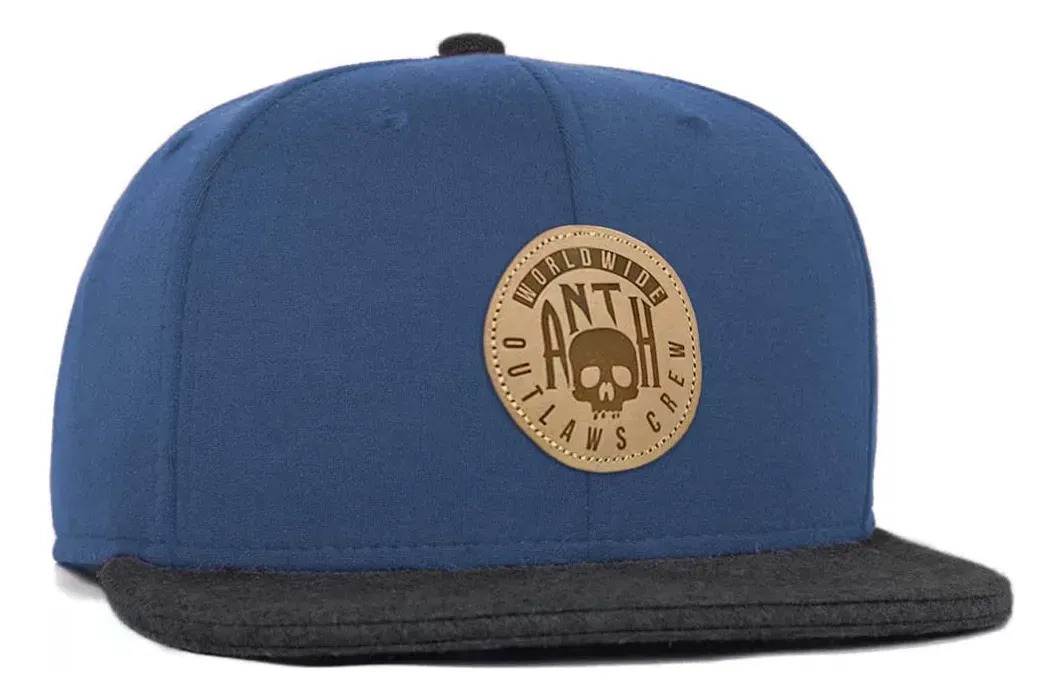 Boné Aba Reta Snapback Still Ajustável Anth Co Mescla Azul/aba Mescla Chumbo Único
