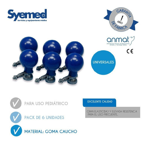6 Chupetes Precordiales Pediatrico Para Ecg