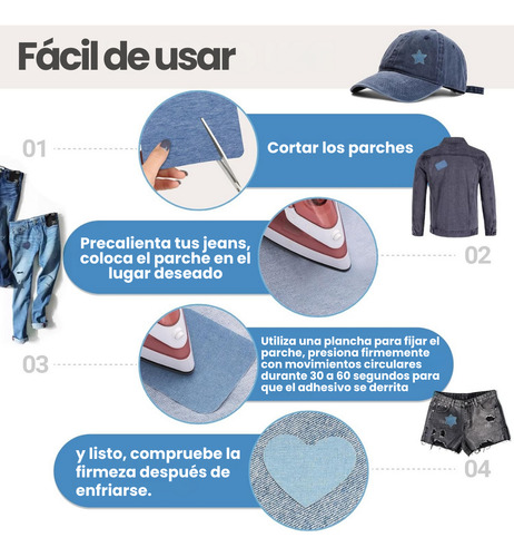 25 Parches Termoadhesivos Mezclilla Reparación Jeans Ropa
