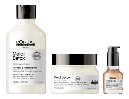 Kit Metal Detox Shampoo + Máscara + Óleo L'oréal Pro