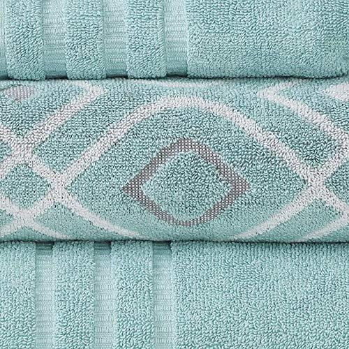 Amrapur Overseas Aqua Rayas Oxford Toallón