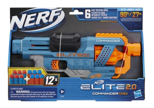 Nerf Elite 2.0 Commander Lanzador 12 Dardos 8+ Años Azul