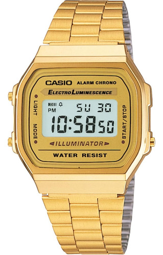 Reloj Unisex Casio Collection A168wg Para Adultos, Color Gri