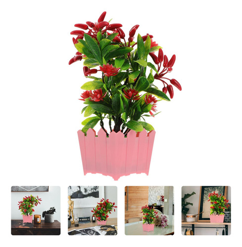 Adorno De Chile Simulado Con Plantas Artificiales Para El Ho