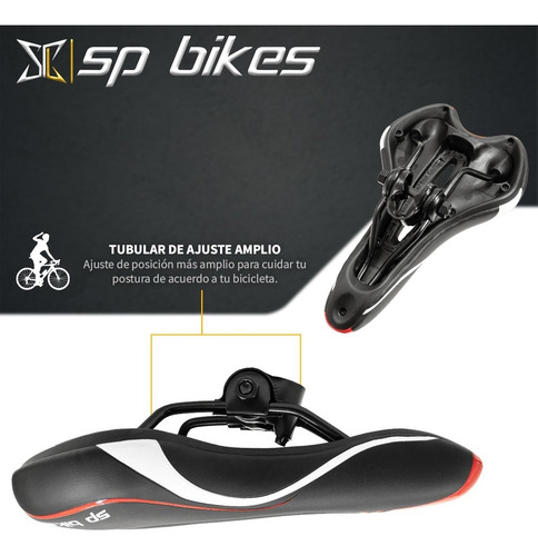 Imagen 7 de 9 de Asiento Para Bicicleta Negro Sport Antiprostatico Vzr