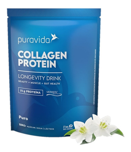 Collagen Protein Puro + Verisol + Protéina 450g Puravida