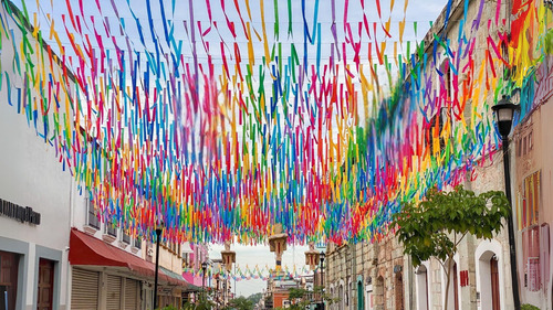 40 Tiras De Lluvia De 13 Mts Con 60 Tiritas De 50 Cm X 7 Cm Multicolor Tiras De 13 Mts