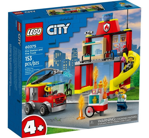 Lego® City: Fire Station And Fire Truck #60375 - En Stock! Cantidad De Piezas 153