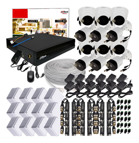 Kit Cámaras Seguridad Cctv 16 Ch Dahua 1080p + 12 Cam Audio 