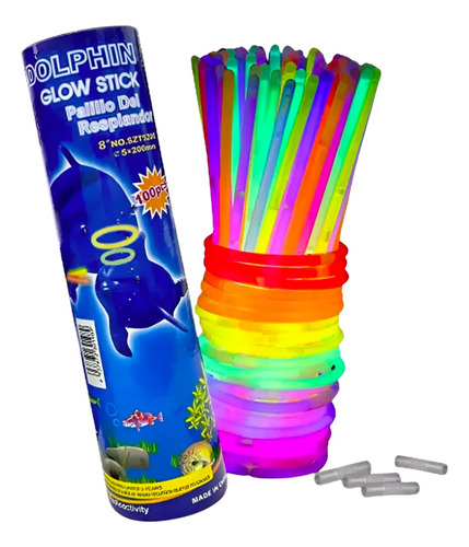 100 Pulseras Neón Fosforescente Brilla Stick Eventos Fiestas