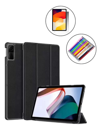 Kit Capa Smart + Pelicula + Caneta Para Redmi Pad Se 11'' Cor Preto