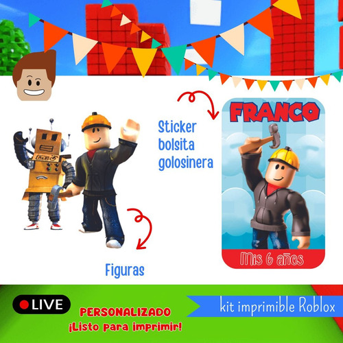 Kit Imprimible Roblox Personalizado Cumpleaños Candybar