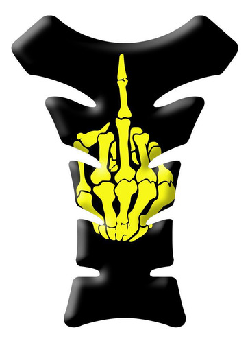 Adhesivo protector de tanque con forma de calavera amarilla en 3D, pegatinas múltiples