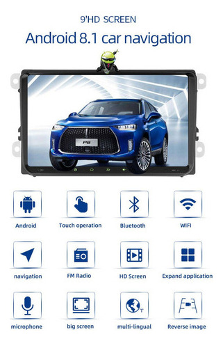 Estéreo Android Para Vw Golf Polo Jetta Passat 9 Pulgada