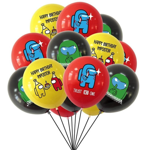 Pack 15 Globos Among Us Surtidos Latex