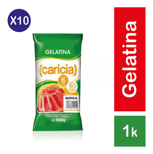 Pack 10 - Caricia Jalea Naranja 1kg