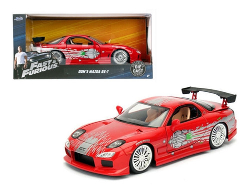 Mazda Rx7 Rápido Y Furioso 1 Jada 1:24 Full Apertura 