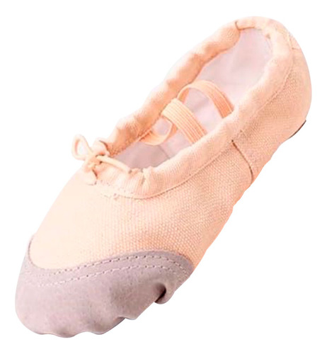 Zapatillas Media Punta Lona Y Gamuza Ballet Niña Yoga Danza