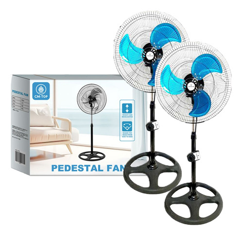 2 Pzs Ventilador Pedestal 3 Aspas Casa Oficina Ajustable