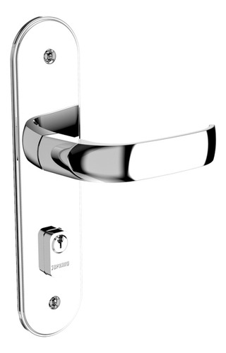 Fechadura Para Porta De Entrada Cromado 40mm Simples Com Esp