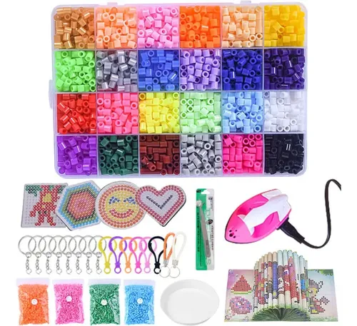 Kit De 5500 Cuentas Fusibles De 5 Mm Con 24 Colores – Juego Completo Para Manualidades DIY, Plantillas Y Accesorios Incluidos, Regalo Creativo Para Niños