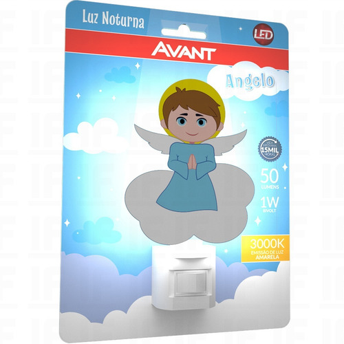 Imagem 3 de 4 de Luz Noturna Led Abajur Tomada Anjinho 1w Amarela Avant