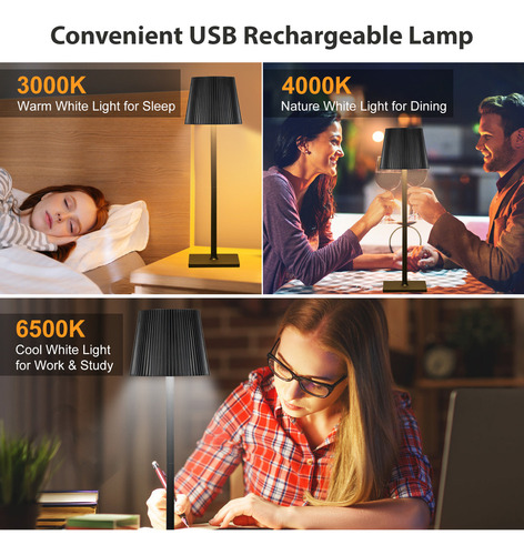 Bh Para Lámpara De Escritorio Led Moderna Con Control Y 3