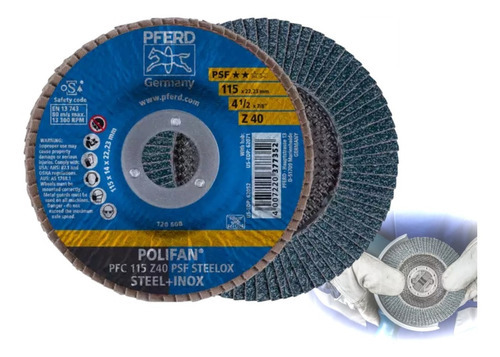 Disco Flap 115 Grão 40 Pferd Tipo Cônico Pfc - 10 Unidades