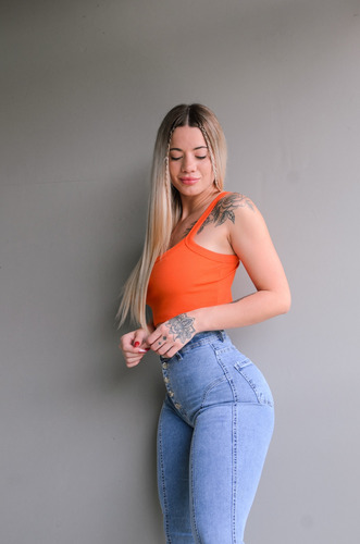 Jeans Mujer Elstizado Cintura Avispa Calse Perfecto Skinny