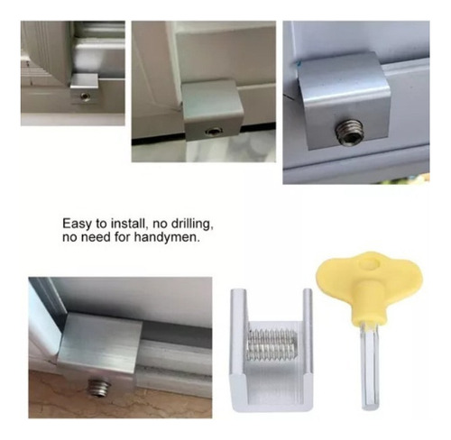 Juego De 10 Topes Para Cerrar Ventanas, Aleación De Aluminio