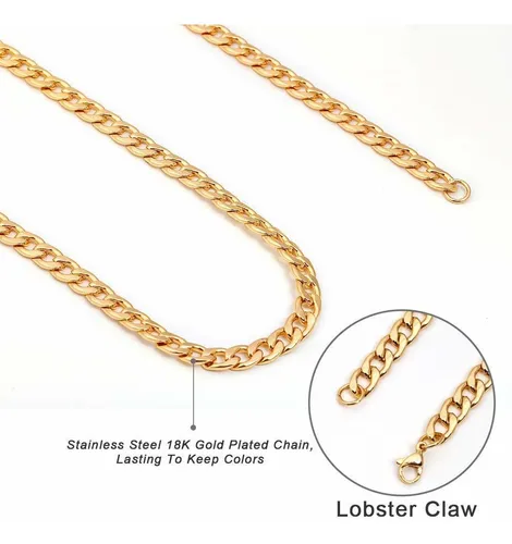 Collar De Oro Para Hombre, Cadena Chapada En Oro Figaro, Ace