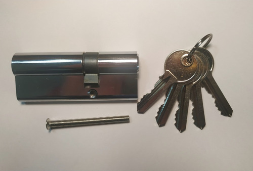 Imagen 3 de 10 de Cilindro Europerfil 80mm Asimetrico 50/30 Leva 5 Llaves Yale