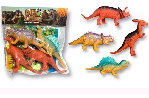Dinosaurios X4 Pvc En Bolsa 