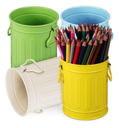 4 Soportes De Metal Para Lápices De Colores, Cubos De Metal
