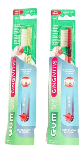 Kit De 2 Cepillos Dentales Classic 411 Gingivitis Gum