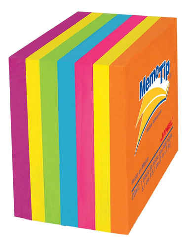 Notas Adhesivas De 5 X 5 Cm Colores Neón Con 400 Hojas