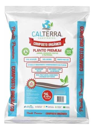 Substrato Terra Composto Orgânico Premium Calterra 25kg