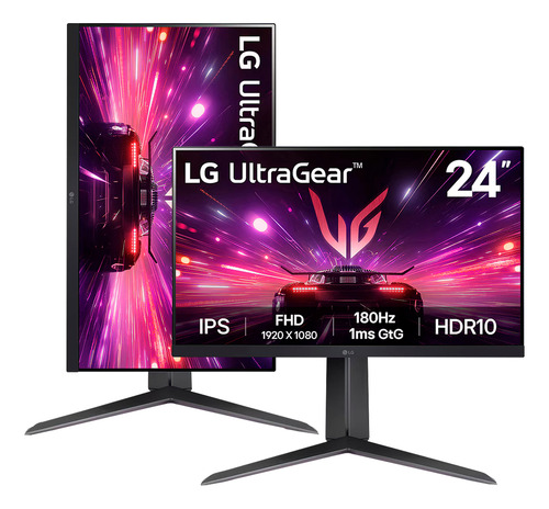 Monitor Gaming LG 24 Ultragear Fhd Ips 180hz 1ms 24gs65f-b