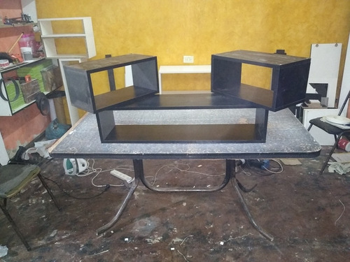 Combo Habitación 2 Mesita De Luz + 1 Estante Smart Lcd Led