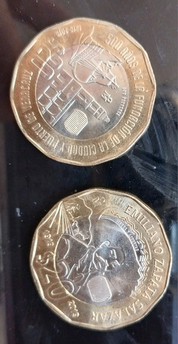Monedas $20 Emiliado Zapata Y Puerto De Veracruz 50,000
